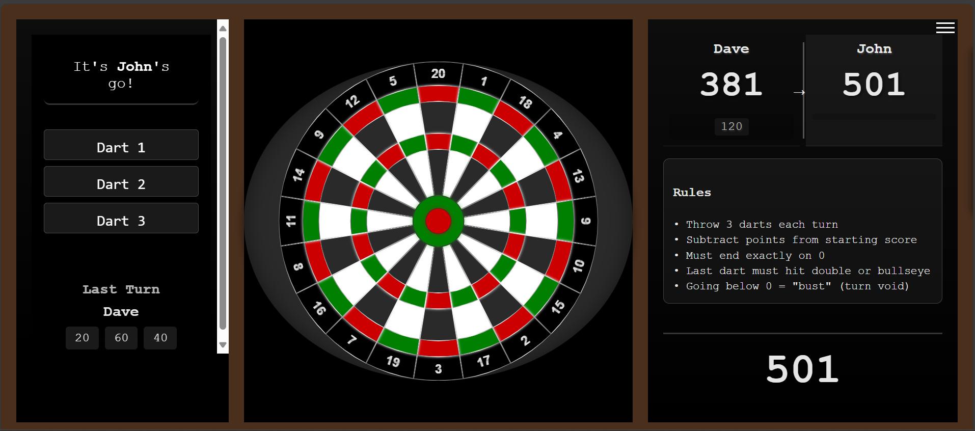 Interactive Dartboard